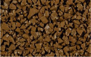Brown rubber crumb aggregate sample
