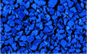 Dark Blue rubber crumb aggregate sample