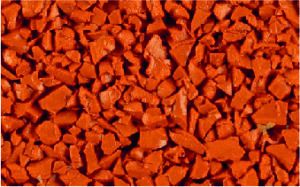 Orange rubber crumb aggregate sample