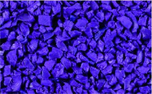 Purple rubber crumb aggregate sample