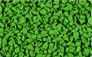 Reseda Green rubber crumb aggregate sample