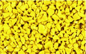 Yellow rubber crumb aggregate sample