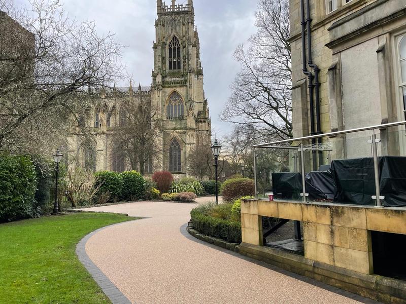 Formal garden path — resin bound project by National Surfacing