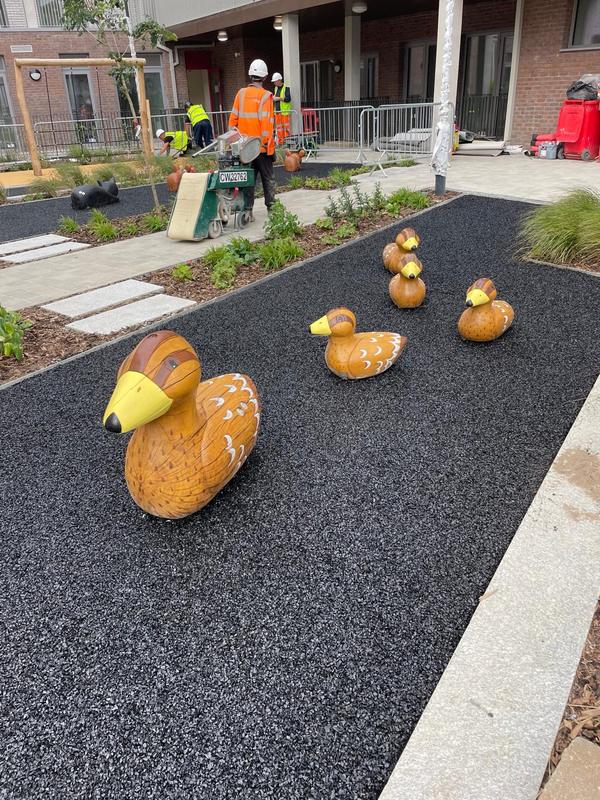 Playful pathway — rubber crumb project by National Surfacing