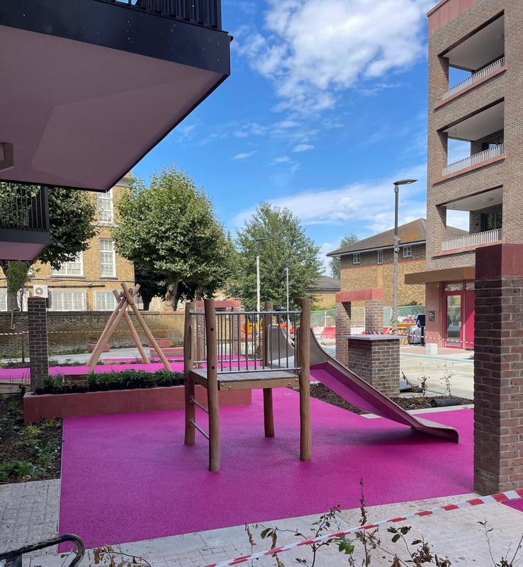 Community play space — rubber crumb project by National Surfacing